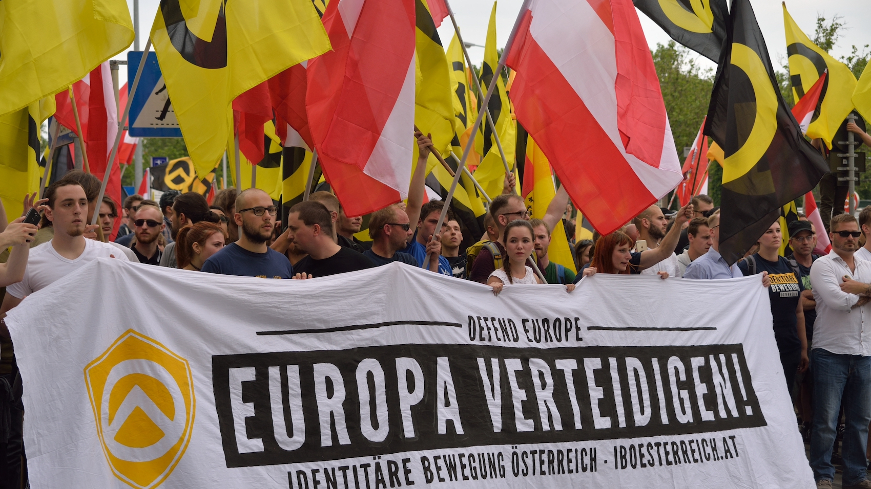 Demonstration of the Austrian Identitarian Movement organized a demonstration "to defend Europe in Vienna" on June 11, 2016. Photo: Shutterstock.