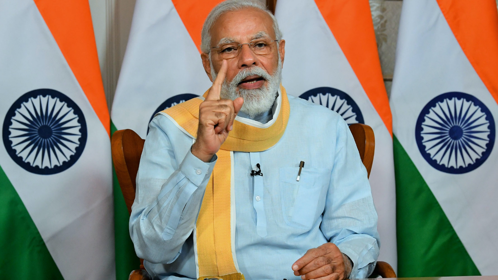 Indian Prime Minister Shri Narendra Modi addressing the 25th Foundation Day of the Rajiv Gandhi University of Health Sciences at Bengaluru via video conferencing in New Delhi on June 01, 2020.