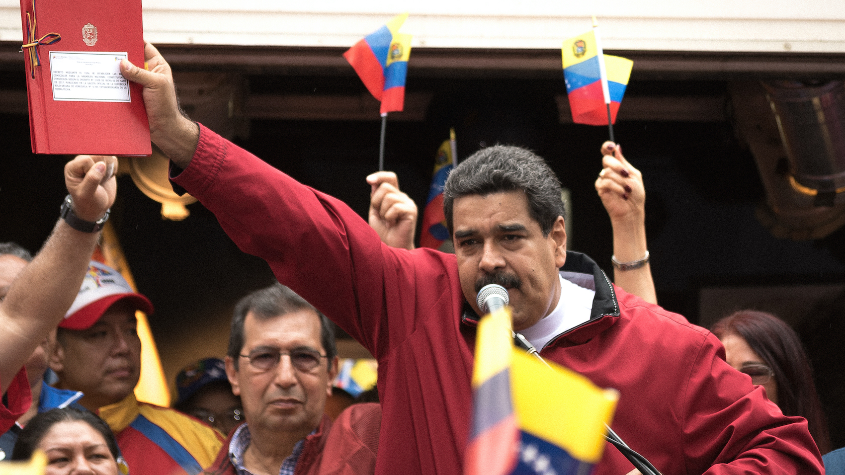 Venezuelan president Nicolas Maduro speaks in an act to support to Assembly Constituent in Caracas, Venezuela on May 23, 2017.