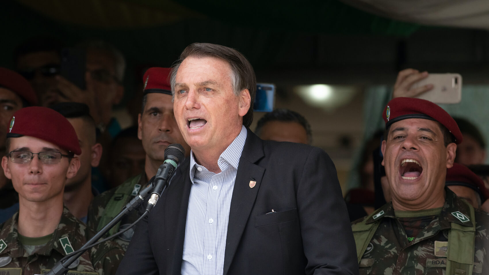 Brazilian President Jair Bolsonaro during 74th Anniversary of Parachutist Infantry Battalion held at Military Village in Rio de Janeiro, Brazil on November 23, 2019. Photo: Celso Pupo