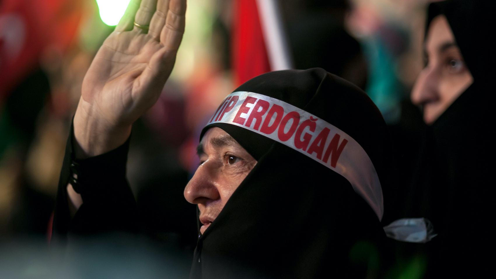 Erdogan supporters gather in Takism square after an attempted coup d’etat in Istanbul, Turkey on July 19, 2016.  Photo: John Wreford