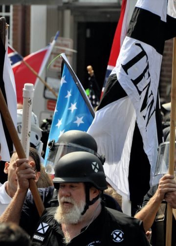 White nationalists and counter protesters clash in during a rally that turned violent resulting in the death of one and multiple injuries in Charlottesville, VA on August 12, 2017. Photo: Kim Kelley-Wagner.