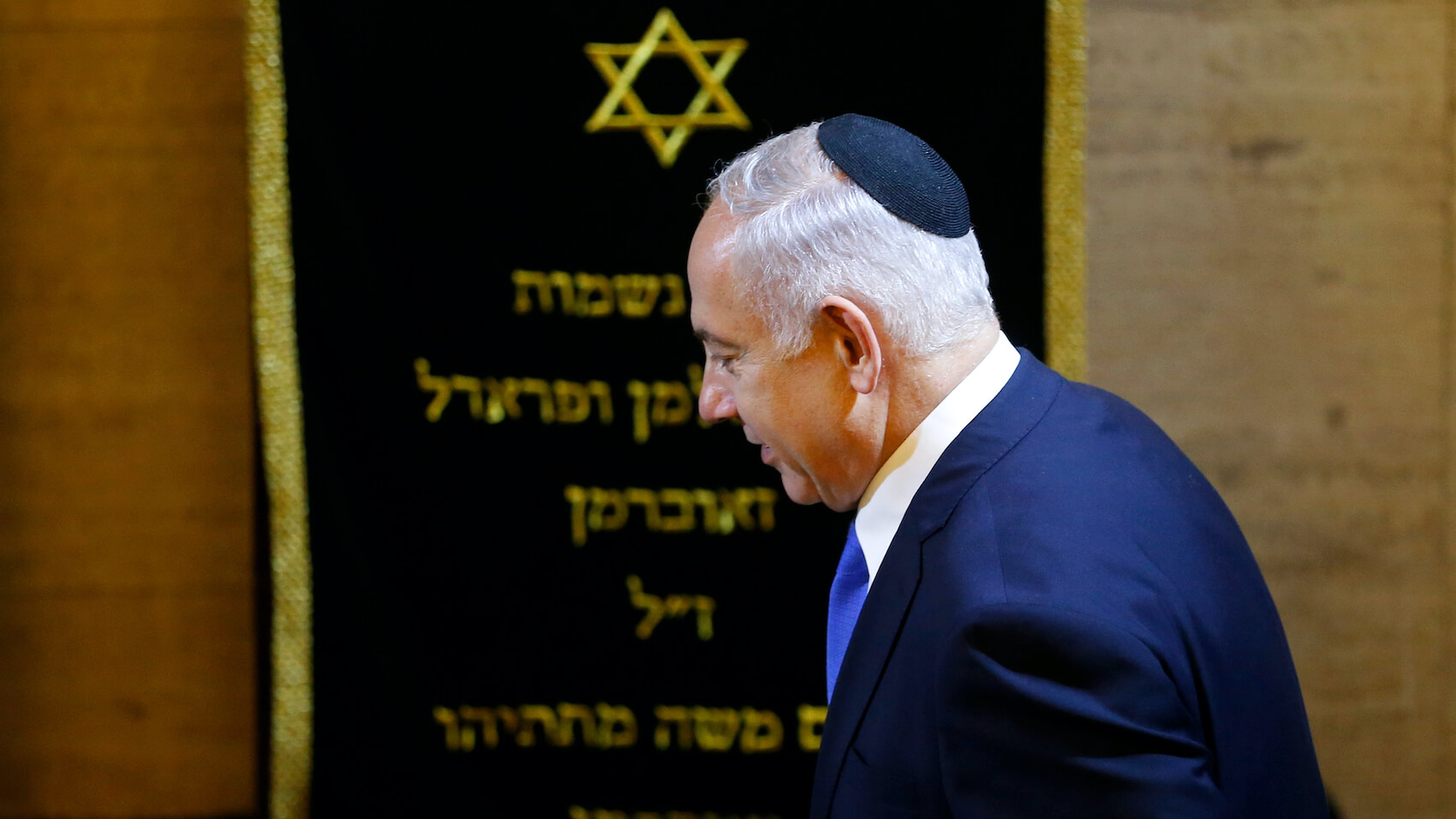 Benjamin Netanyahu, Prime Minister of Israel visits the Synagogue of Copacabana in Rio de Janeiro, Brazil on December 28, 2018.