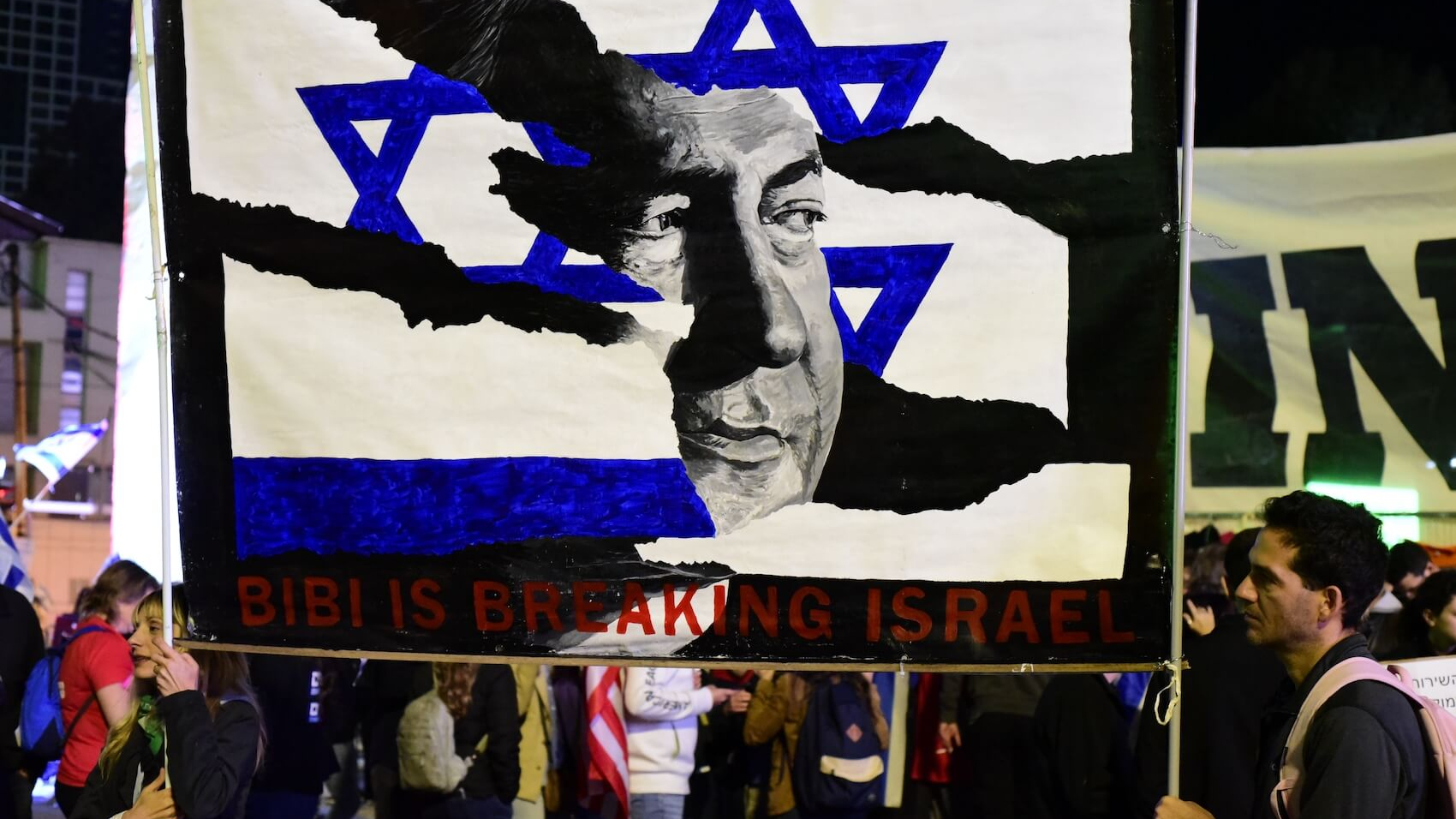 Israelis protest at Tel Aviv against Netanyahu's anti-democratic coup on April 1, 2023. Photo: Avivi Aharon.