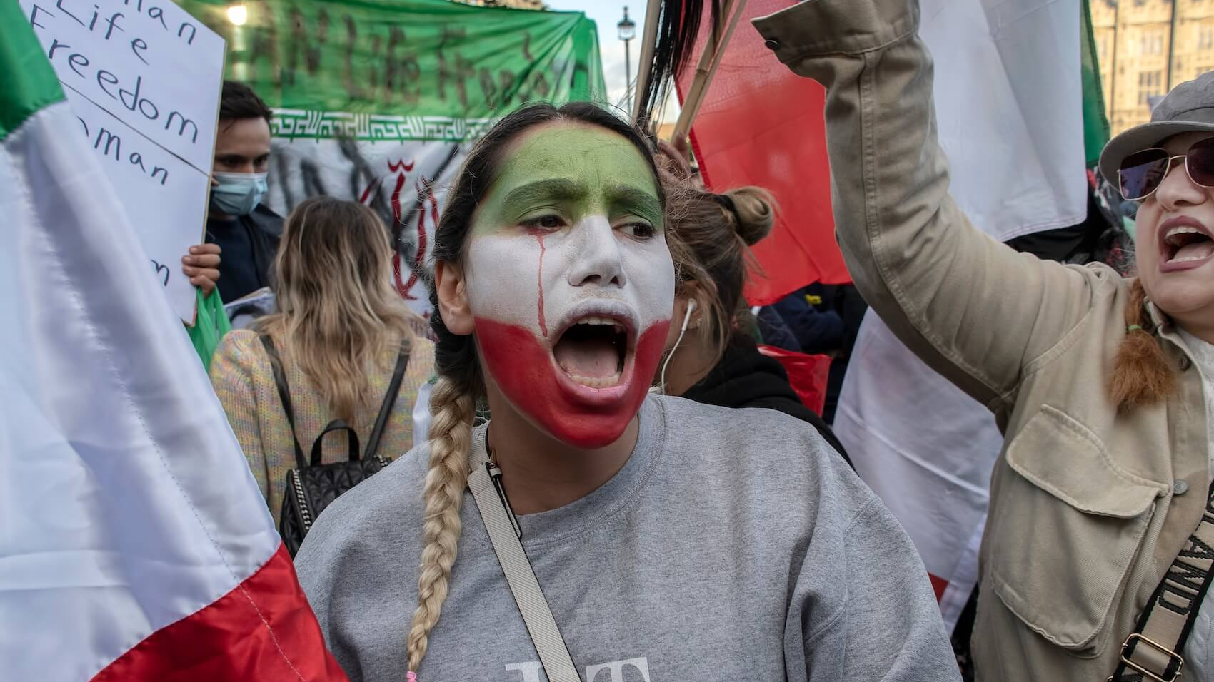 "Woman, life, freedom": London protest draws thousands following the death of Mahsa Amini in police custody on January 10, 2022. Photo: Vehbi Koca.