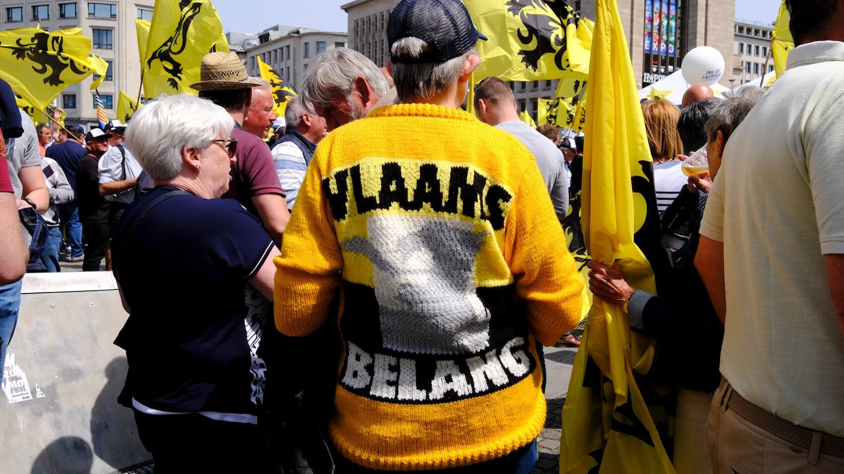 Demonstration by the Flemish far-right party Vlaams Belang in Brussels, Belgium, on May 29, 2023. Photo: Alexandros Michailidis.