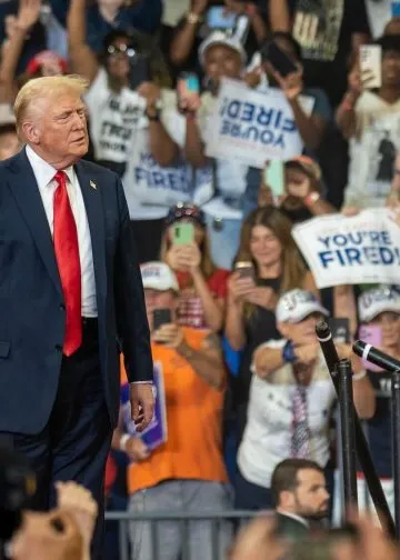 Former U.S. President Donald Trump and vice-presidential nominee J.D. Vance at a rally in Atlanta, GA, on August 3, 2024. Photo: Phil Mistry.