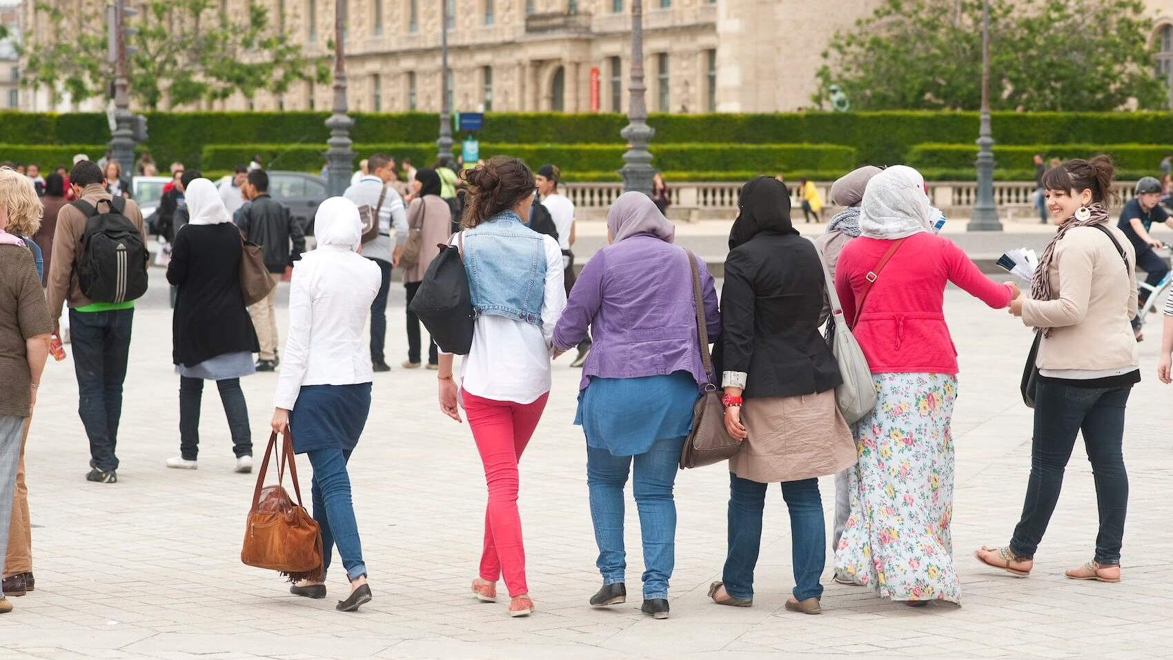 Muslim women wearing hijabs walking on the streets of Paris, France, June 15, 2012. Photo: Shutterstock.