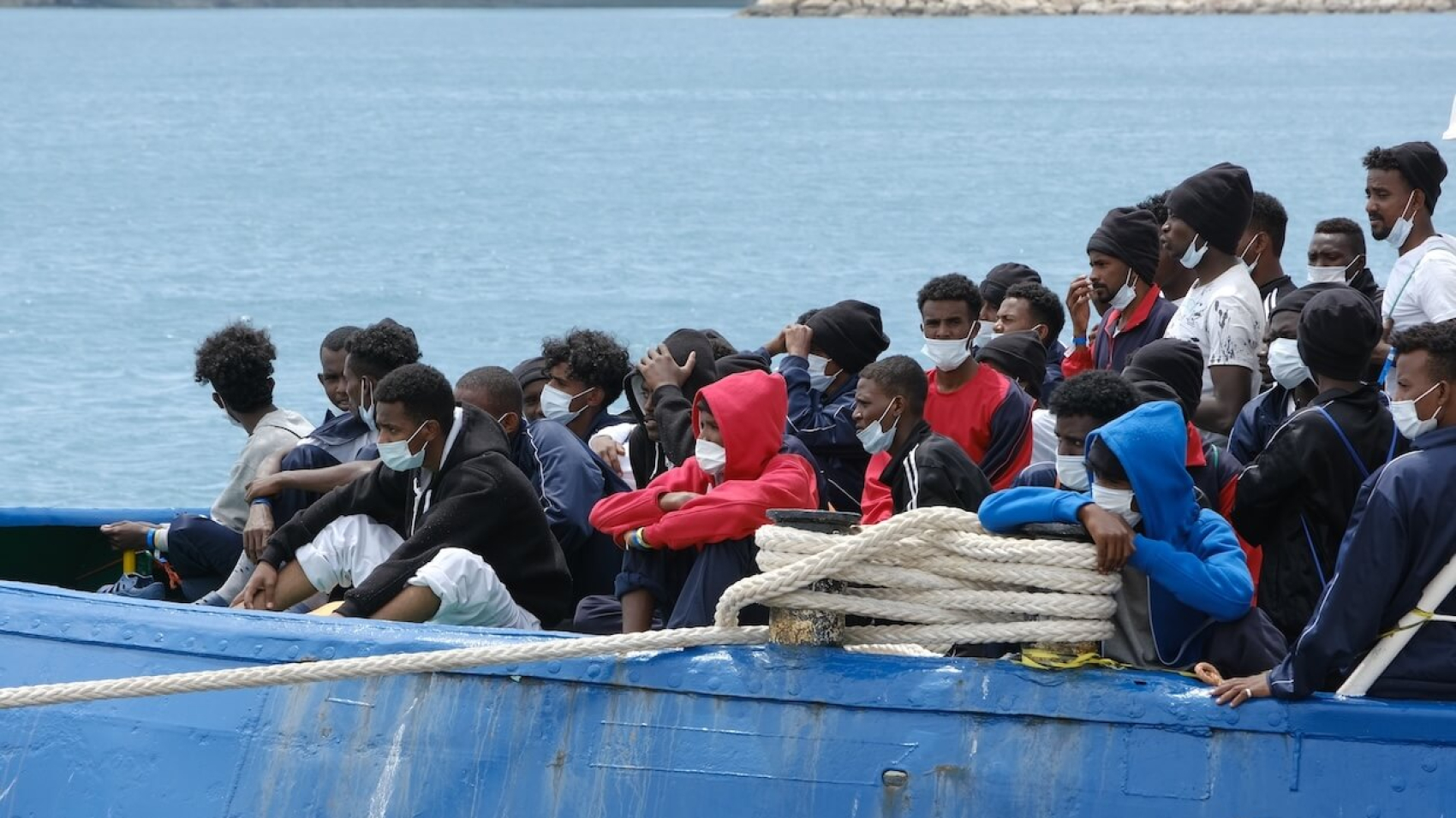 Disembarkation of 300 migrants from Libya from the German rescue ship Sea-Watch 3 in Pozzallo, Province of Ragusa, Italy, on June 9, 2022. Photo: Alec Tassi.