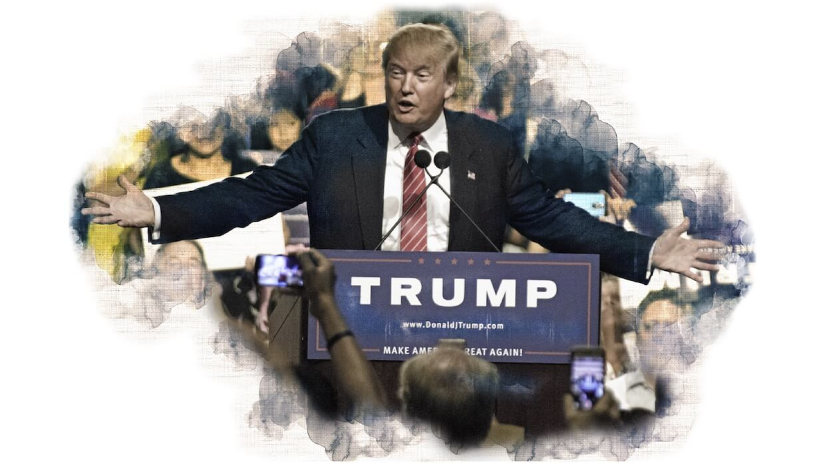 US President Donald Trump delivers a speech to voters at an event in Phoenix, Arizona. Photo: Danny Raustadt.