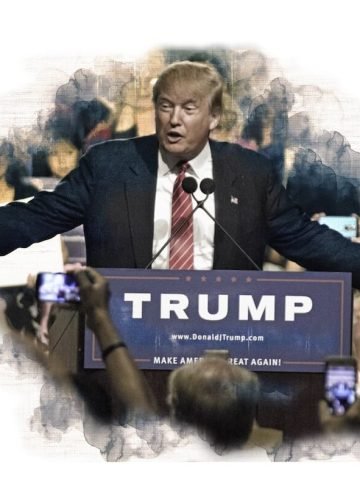 US President Donald Trump delivers a speech to voters at an event in Phoenix, Arizona. Photo: Danny Raustadt.