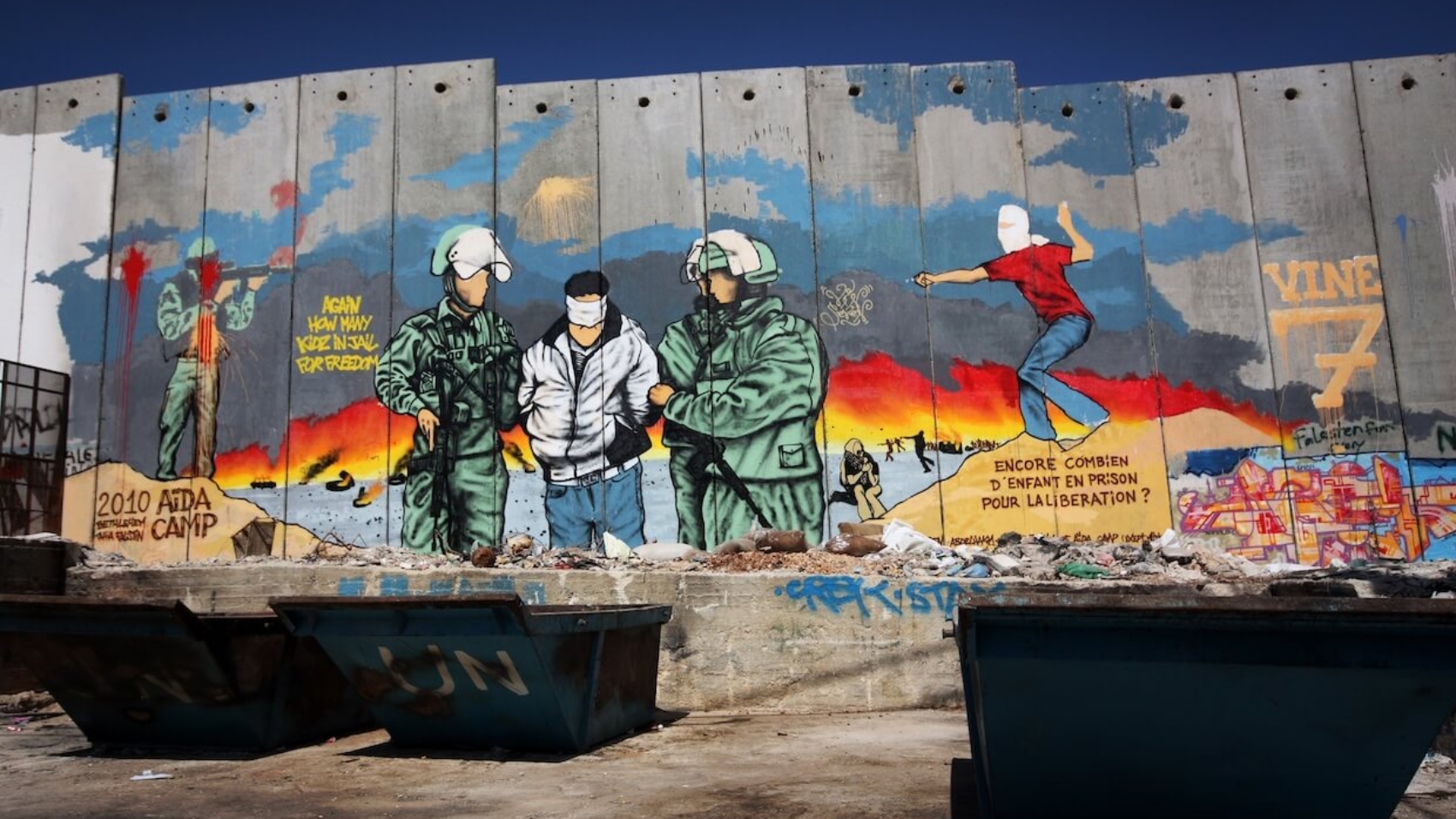 The controversial Israeli separation wall dividing Israel from the West Bank, often referred to as the segregation wall in Palestine. Photo: Giovanni De Caro.