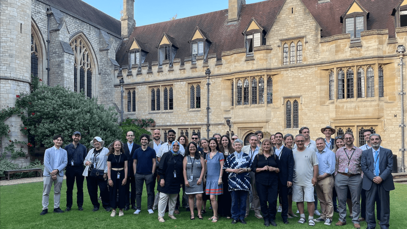 Participants of the ECPS Conference 2025 at St Cross College, University of Oxford, gather for a group photo on July 1, 2025.