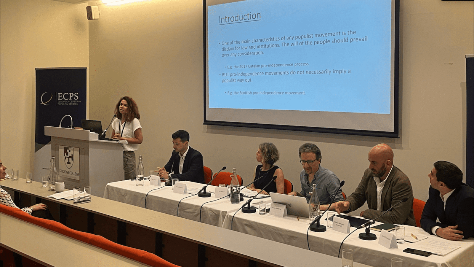 Co-chaired by Elia Marzal and Bruno Godefroy, Panel 3, titled "Populist Threats to Constitutional Democracy," featured the EUCODEM team’s critical research on judicial erosion, the misuse of referenda, pro-independence populism, and institutional mechanisms to protect democratic systems.