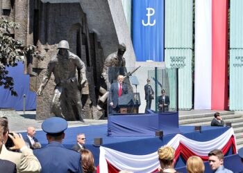 US President Donald Trump delivers a speech to the people of Poland at Krasinski Square in Warsaw, July 6, 2017. Photo: Dreamstime.