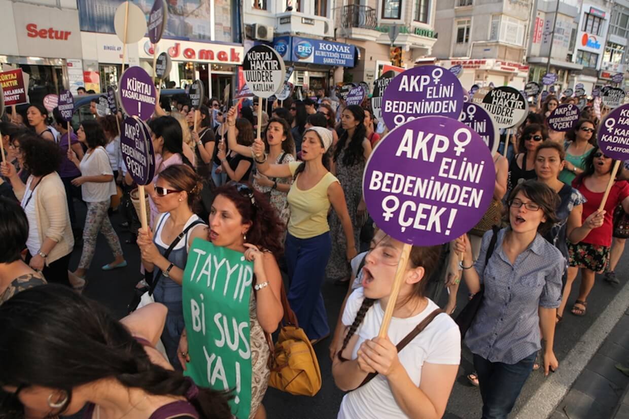 Women rally in Istanbul.