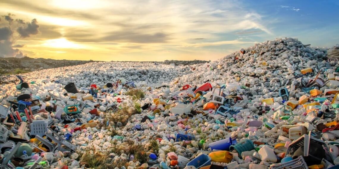 Plastic waste dumping site on Thilafushi Island.
