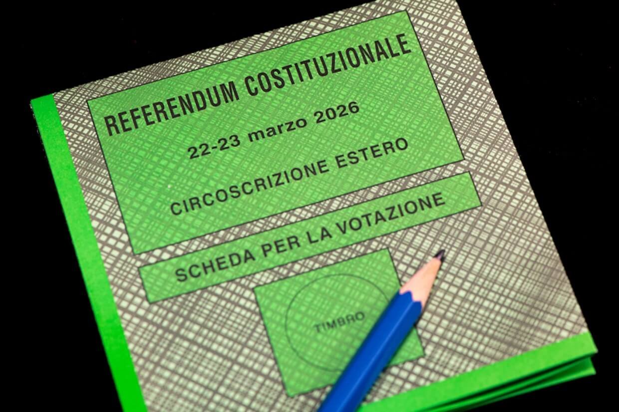 Green ballot paper for Italy’s constitutional referendum.