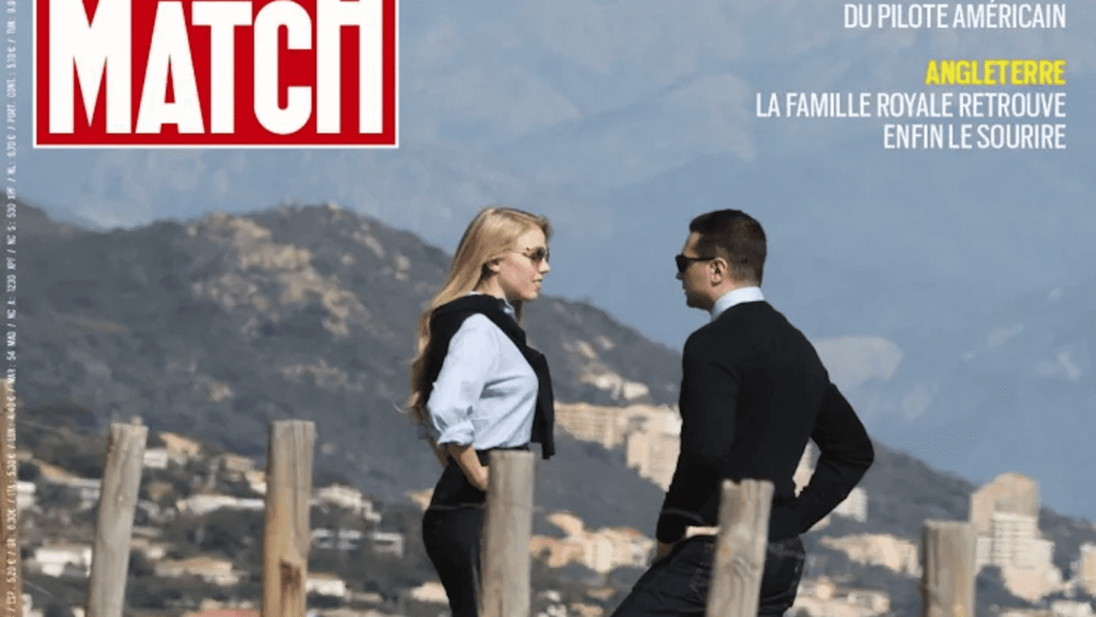 Jordan Bardella and Princess Maria Carolina of Bourbon-Two Sicilies captured in a staged, paparazzi-style moment—where romance, image, and political branding converge on the cover of Paris Match.