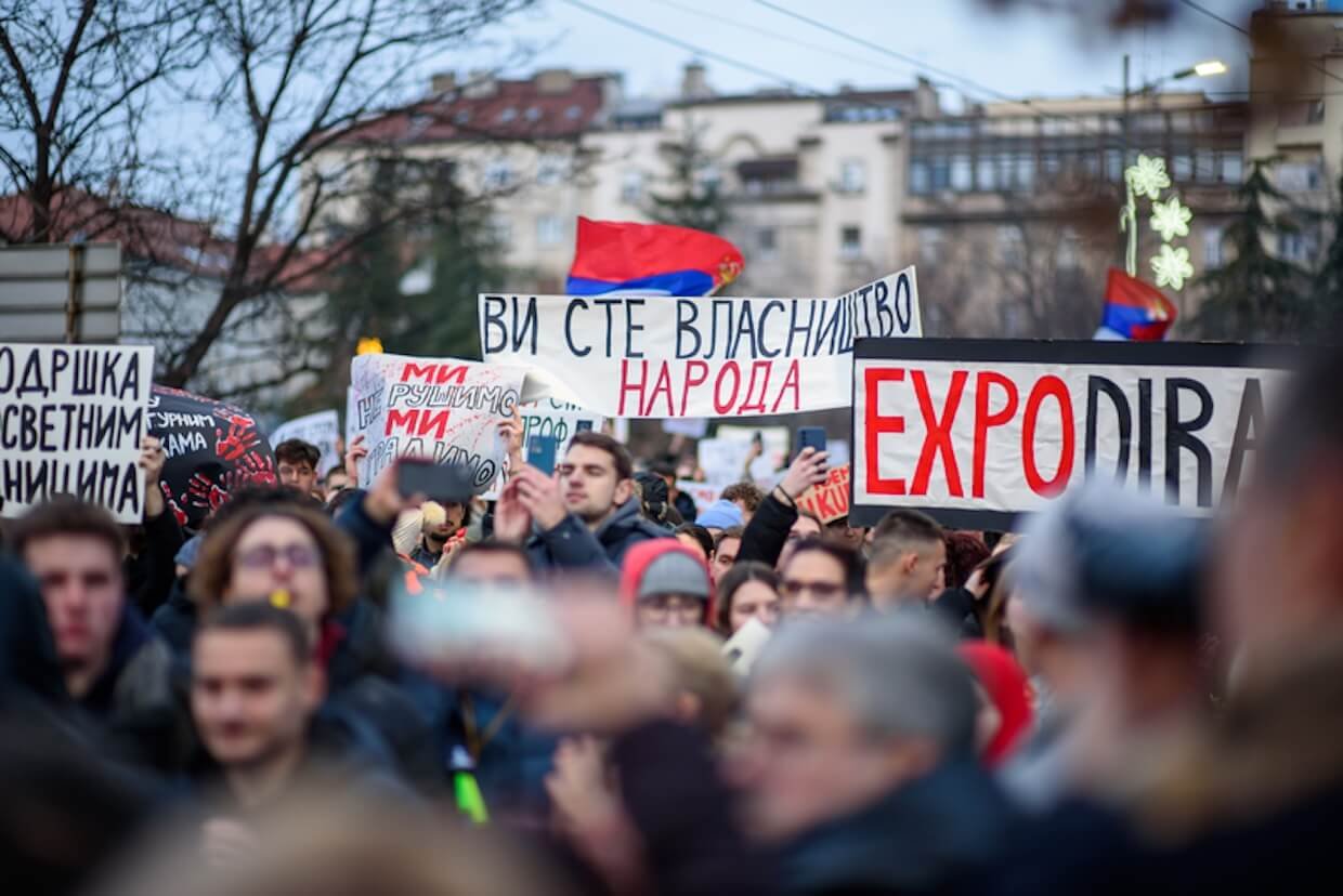 Serbia protest. 