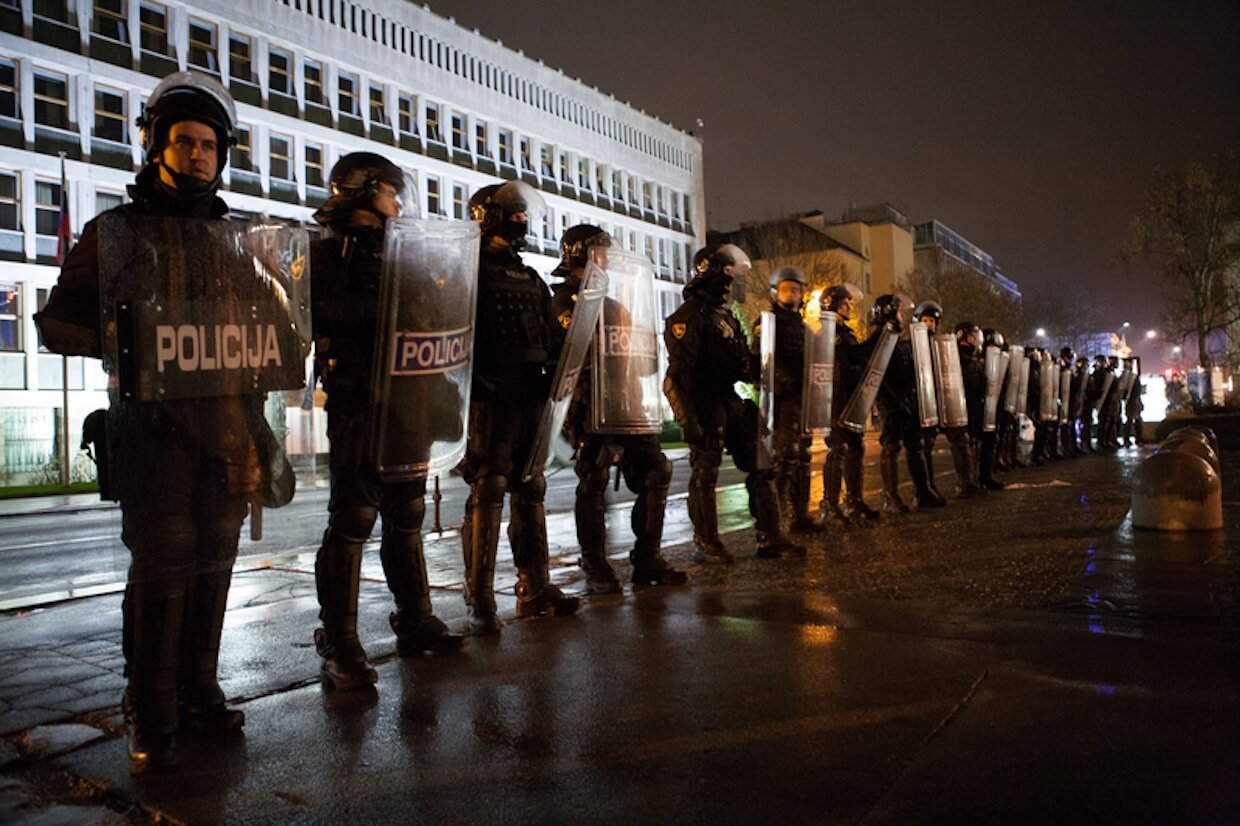 Slovenia, riot police. 