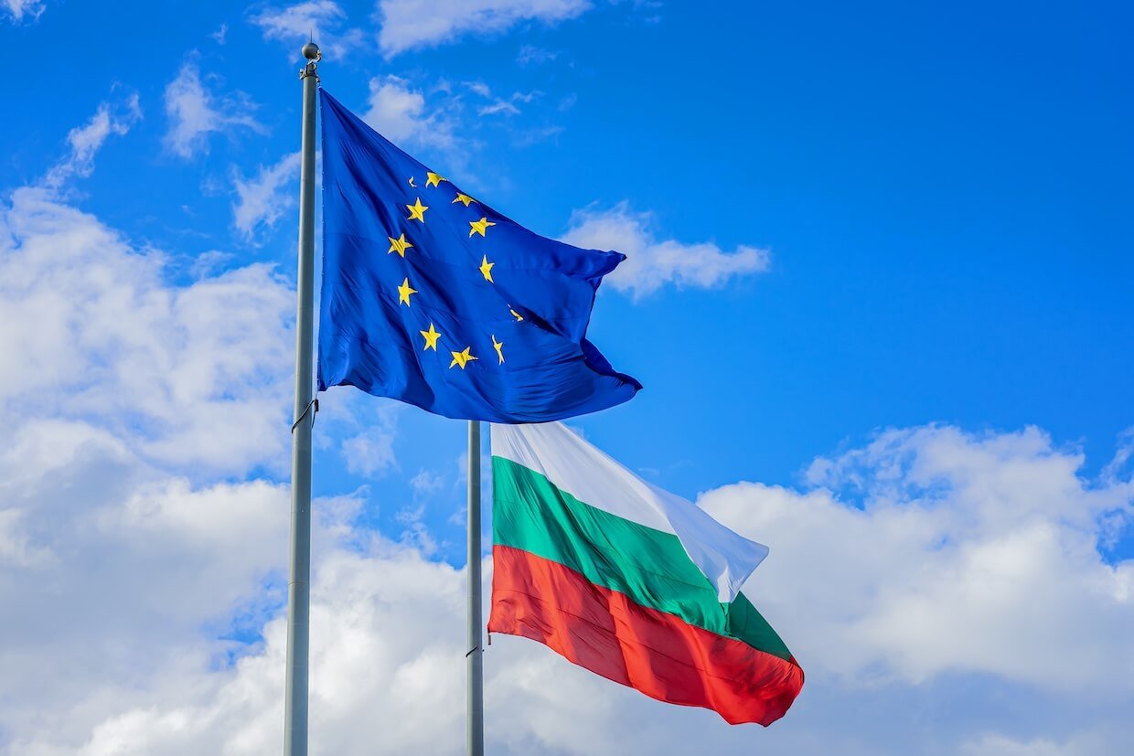 Bulgaria-EU flags.