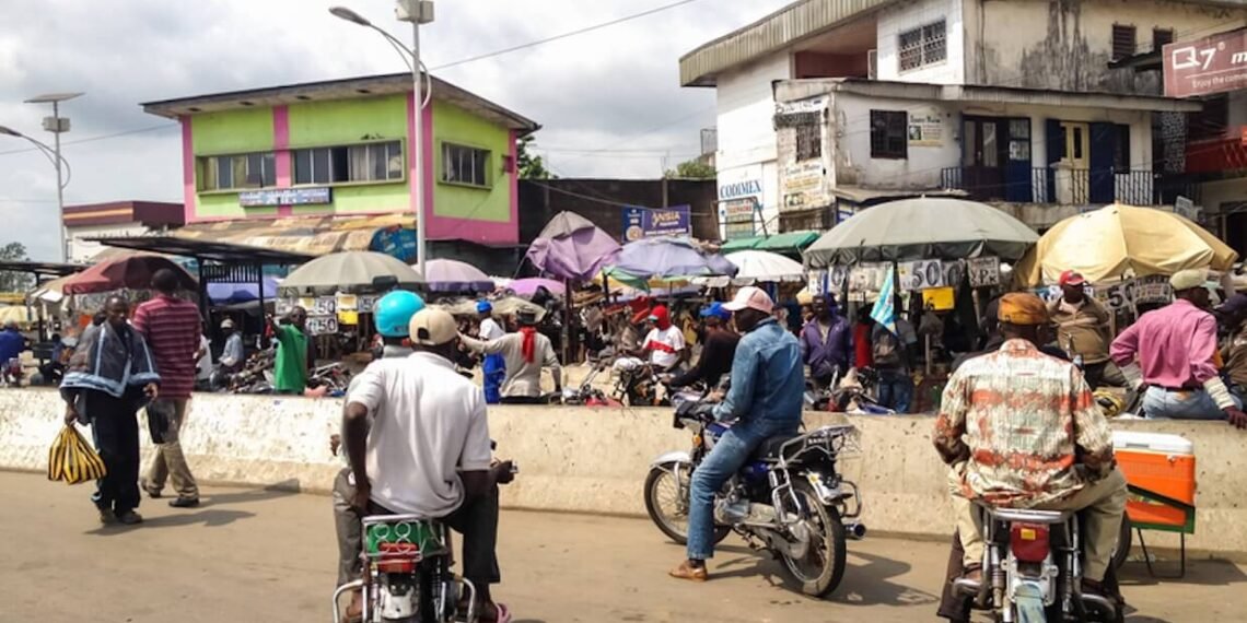 Street scene in Douala, Cameroon’s largest city.