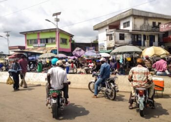 Street scene in Douala, Cameroon’s largest city.