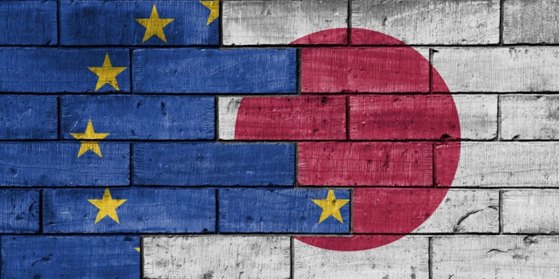 Eu-Japan flags.