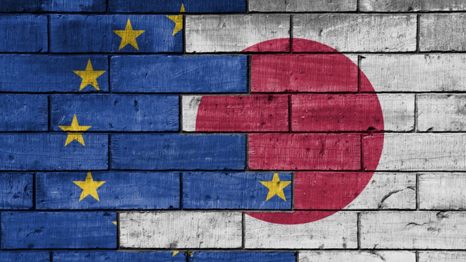 Eu-Japan flags.