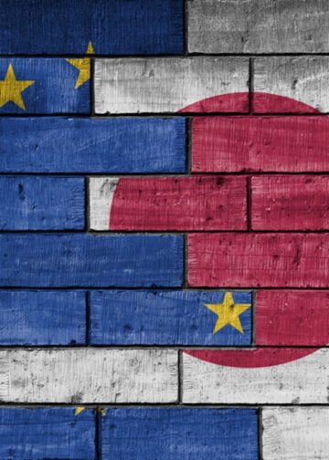 Eu-Japan flags.