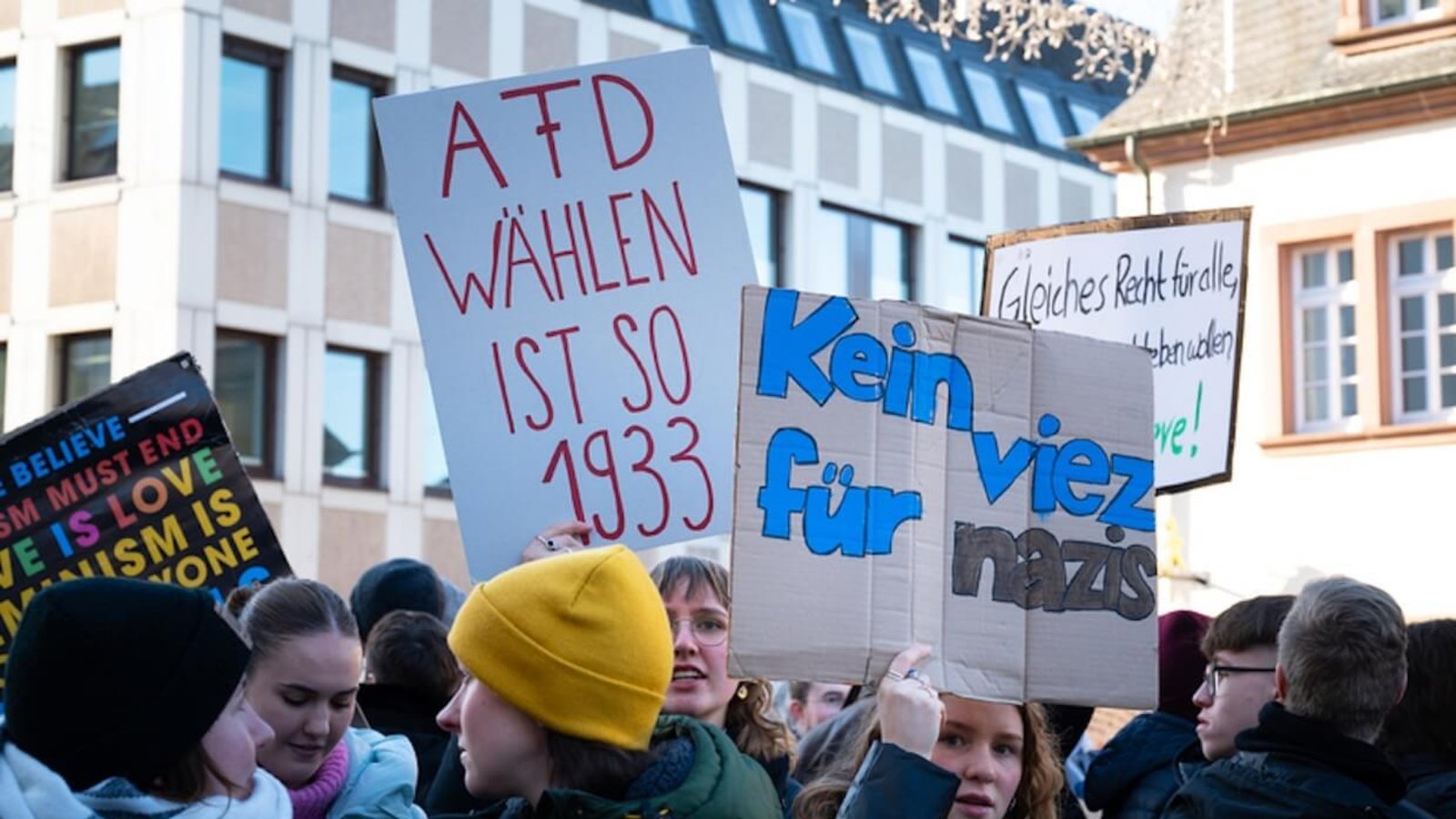 Protest against the far-right Alternative for Germany (AfD) in Trier, Germany, on January 28, 2024. Demonstrators gathered in support of human rights, diversity, and a society free from discrimination and racism. Photo: Dreamstime.