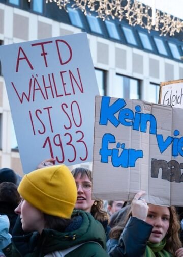 Protest against the far-right Alternative for Germany (AfD) in Trier, Germany, on January 28, 2024. Demonstrators gathered in support of human rights, diversity, and a society free from discrimination and racism. Photo: Dreamstime.