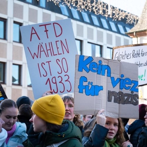 Protest against the far-right Alternative for Germany (AfD) in Trier, Germany, on January 28, 2024. Demonstrators gathered in support of human rights, diversity, and a society free from discrimination and racism. Photo: Dreamstime.