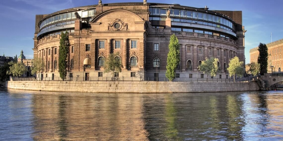 The parliament (Riksdag) building in Stockholm.