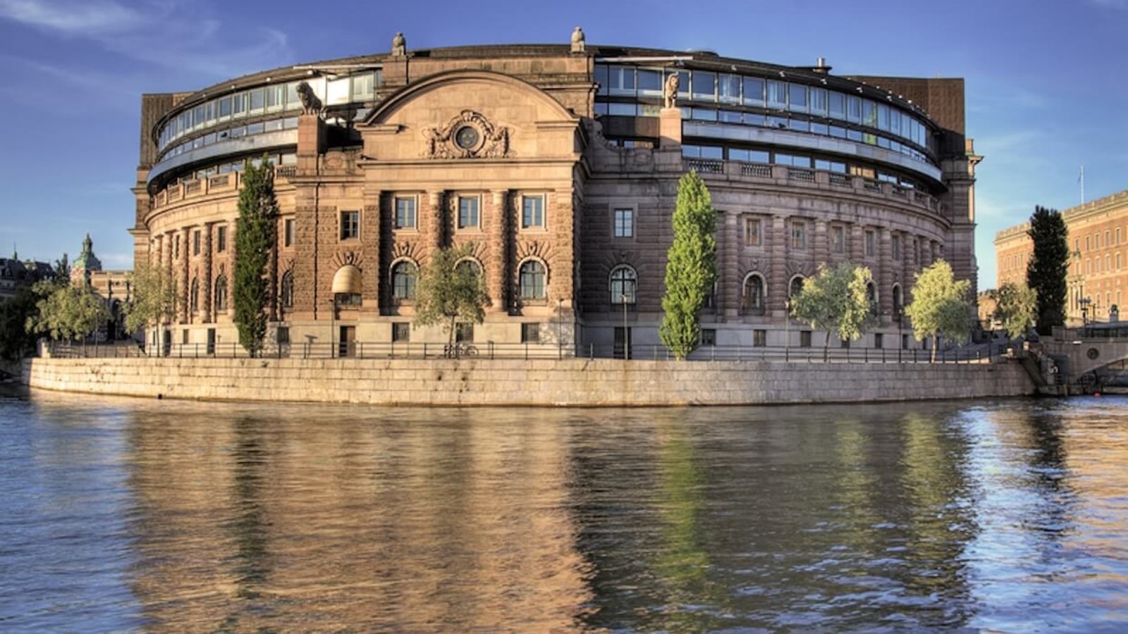 The parliament (Riksdag) building in Stockholm.