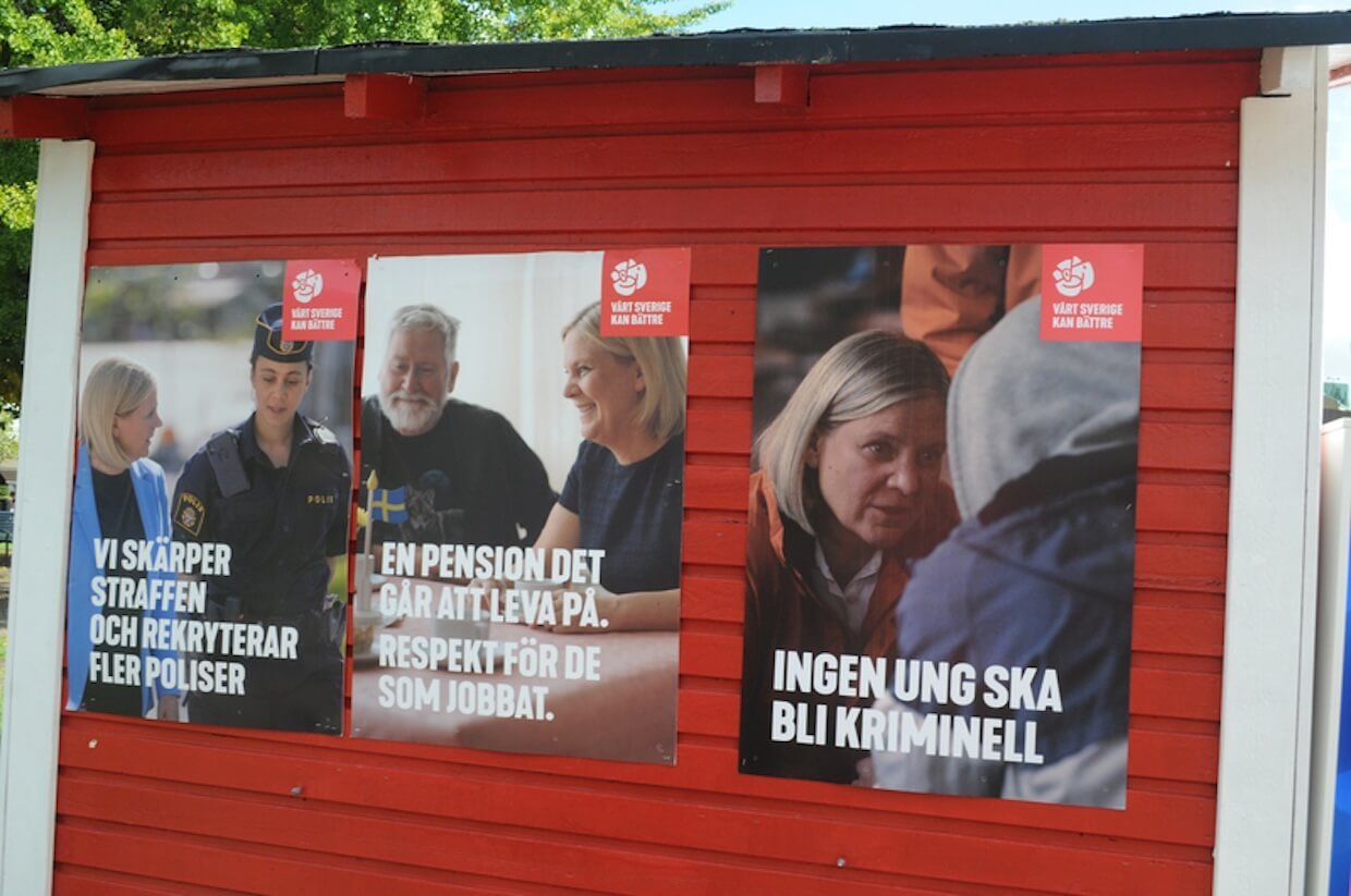 Sweden election campaign.